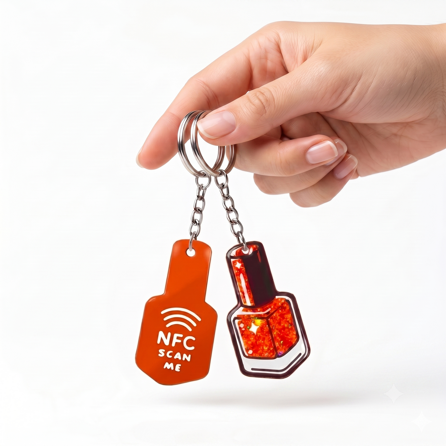 NFC Nail Bottle Keychain